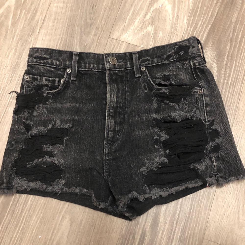 Agolde jaden black denim shorts size 27